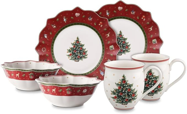 Villeroy & Boch Toy's Delight 6-Piece Breakfast Set for 2, Red