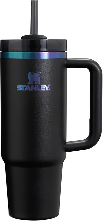 Stanley Quencher H2.0 Tumbler with Handle and Straw 30 oz | Flowstate 3-Position Lid | Cup Holder Compatible for Travel | Insulated Stainless Steel Cup | BPA-Free | Black Chroma
