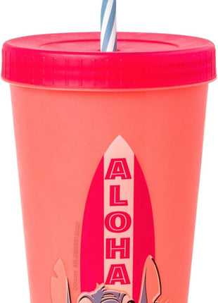 Silver Buffalo Disney Lilo and Stitch 4 Pack Color Changing Plastic Tumbler Set Featuring Stitch, 24 Ounces