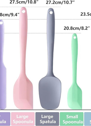 5 Piece Multicolor Silicone Spatula Set, Heat Resistant Rubber Spatulas Set, Silicone Kitchen Utensils Set Dishwasher Safe for Nonstick Cookware Baking Cooking