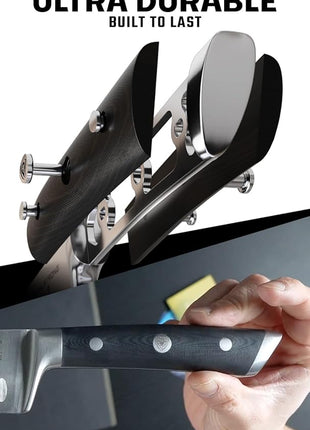 Dalstrong Santoku Knife - 5 inch - Gladiator Series Elite - Forged German High Carbon Steel - Black G10 Handle Kitchen Knife - Asian Vegetable Cooking Knife - Sheath Included - NSF Certified