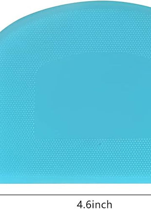 ALLTOP Bowl Spatula & Bench Scraper,Flexible Plastic Multipurpose Kitchen Pastry Cutter Tool,Food Scrappers for Bread Dough Baking Cake Fondant Icing,Set of 2 Pieces - White&Blue