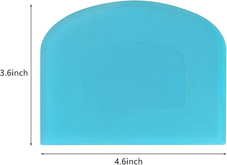 ALLTOP Bowl Spatula & Bench Scraper,Flexible Plastic Multipurpose Kitchen Pastry Cutter Tool,Food Scrappers for Bread Dough Baking Cake Fondant Icing,Set of 2 Pieces - White&Blue