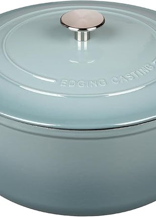 Enameled Dutch Ovens Cast Iron Dutch Oven Pot with Lid for Bread Baking, Cook, Dual Handle, 5.5 Quart, Seasalt