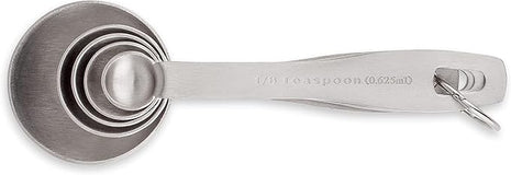 husMait Stainless Steel Measuring Spoons - 5 Piece Heavy Duty Measuring Spoon Set for Dry Food, Spices or Liquids