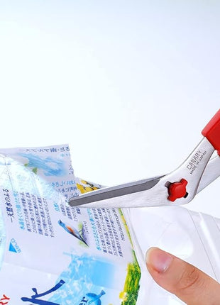 CANARY Japanese Kitchen Shears with Cutter 7.5" Offset Angled Blade, Made in JAPAN, Dishwasher Safe Come Apart Blade, All-Purpose Detachable Kitchen Scissors, Rust Proof Japanese Stainless Steel, Red