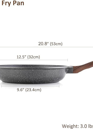 SENSARTE 12.5 Inch Nonstick Frying Pan Skillet, Swiss Granite Coating Omelette Pan, Healthy Stone Cookware, PFOA Free