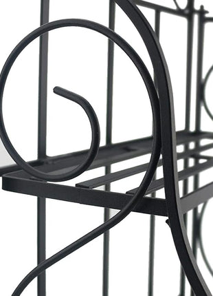 Sunnyglade Spice Rack, 2-Tier Foldable Shelf Rack Kitchen Bathroom Countertop, 2-Tier Standing Storage Organizer Spice Jars Bottle Shelf Holder Rack -Black