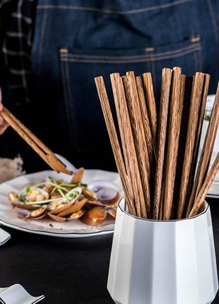 10-Pairs Wooden Chopsticks, Dishwasher Safe Chopstick,ReusableNatural Healthy, Chinese Classic Style for Kitchen, Dining Room, Gourmet, Noodles (9.8 Inch)