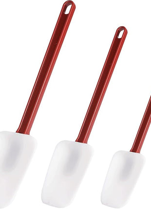 Silicone Rubber Spoonulas Pack of 3 (9.5/14/16-Inch), Commercial Silicone Spoonulas, Commercial Rubber Spatulas, Commerical Spatulas for Baking, Resistant to 500℉, Dishwasher Safe & BPA-Free