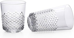 Cupture Diamond Plastic Tumblers BPA Free, 24 oz/14 oz, 8-Pack (Clear)