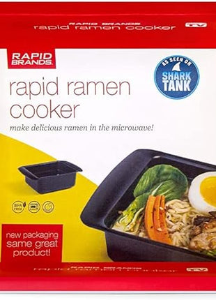 Rapid Ramen Cooker | Microwavable Cookware for Instant Ramen | BPA Free and Dishwasher Safe | Perfect for Dorm, Small Kitchen or Office | Black