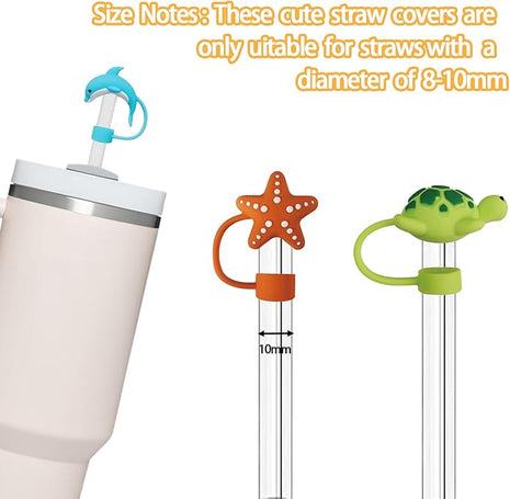 14Pc Straw Cover for Stanley Cup, Silicone Straw Topper for Stanley Cup 30&40oz with Tumblers, 10mm 0.4in Lid Accessories (Reusable)