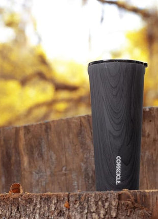 Corkcicle Classic Tumbler - Insulated Stainless Steel Travel Cup - Cold & Hot Drinks - Reusable - Durable - Spill Proof Lid - Non-Slip Silicone Base - Easy Grip - BPA Free - 24 oz - Burnt Wood