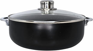 IMUSA 4.4Qt Bistro Ceramic Nonstick Caldero/Dutch Oven with Glass Lid, Black