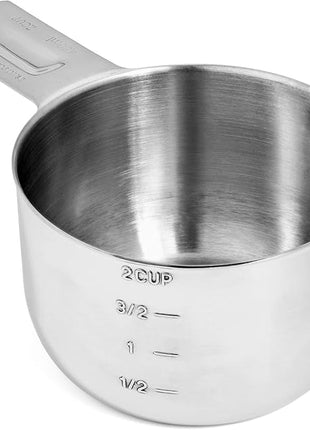 Hudson Essentials Stainless Steel Measuring Cups and Spoons Set (1 Piece 2-Cup)