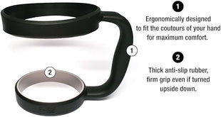 F-32 Handle - 19 COLORS - 30oz size - Compatible with 30 oz. YETI and 30 oz OZARK TRAIL Tumbler Travel Mug (30OZ, MIDNIGHT BLACK)