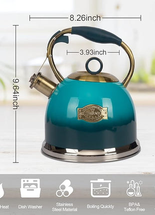 Tea Kettle -3.0 Quart Tea Kettles Stovetop Whistling Teapot Stainless Steel Tea Pots for Stove Top Whistle Tea Pot