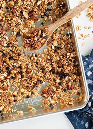 Nordic Ware Naturals Half Sheet - USA Made Aluminum Commercial Quality Sheet Pan for Baking or Roasting, Encapsulated Galvanized Steel Rim Prevents Warping, 2-Pack