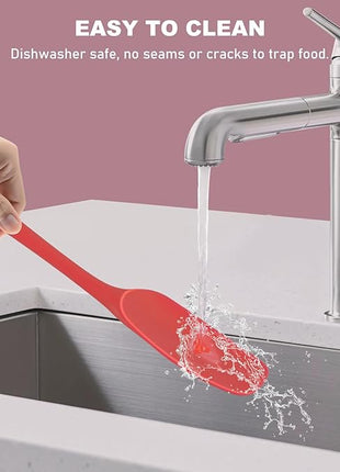 NileHome Silicone Spatula Set, Rubber Spatula High Heat-Resistant Premium BPA-Free One Piece Seamless Design Cooking Spatulas Utensils Set for Kitchen 4Pack(Red)