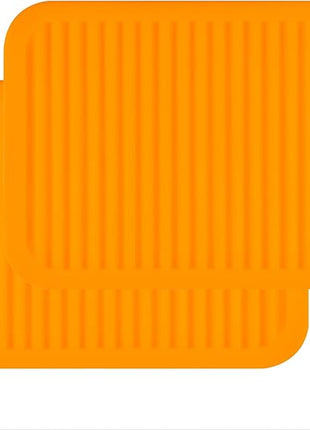 Silicone Trivets Mat Set of 2 Smithcraft 30x22.5cm Big Multi-Purpose Drying Trivet Mat, Pot Holder, Waterproof, Non Slip, Flexible, Durable, Dishwasher Safe Orange