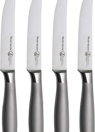 Messermeister Avanta 5” Fine Edge Steak Knife Set - German X50 Stainless Steel - Rust Resistant & Easy to Maintain - Includes 4 Steak Knives