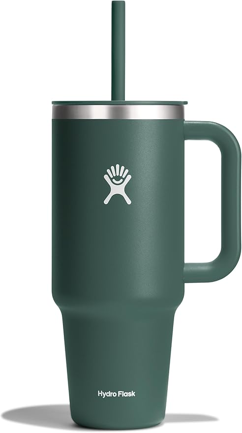 Hydro Flask 40 Oz Travel Tumbler with Handle, Lid and Straw - Insulated Stainless Steel in 40 Oz Fir