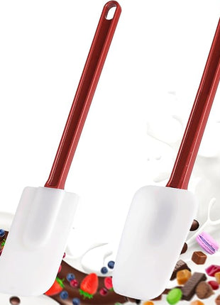 Commercial Spoonula Rubber Spatula Set, High Heat Spatula Spoon 9.5 Inches, Commercial Spatula for Cooking, Rubber Spatula Set Resistant to 500℉ (1 Scraper 9.5"+1 Spoonula 9.5")