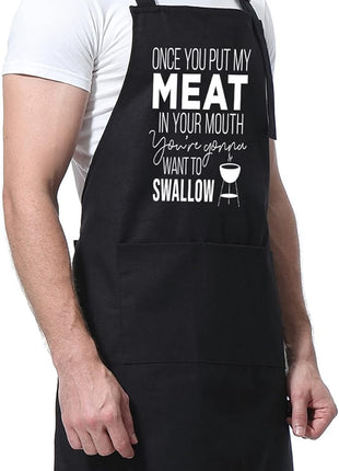 Miracu Funny Cooking Aprons for Men Husband - Christmas, Birthday Funny Male Gifts for Mens Best Friend, Gifts for Male Friends Guy Boyfriend Chef Him - Grilling Grill BBQ Apron for Men w/Pockets