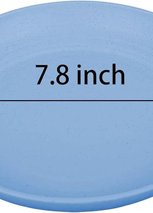 LuckyZone 7.8 Inches Unbreakable Wheat Straw Plates - Reusable Plate Dinner Set - Dishwasher & Microwave Safe - Healthy, BPA Free & Eco-Friendly (7.8 Inches/4 Blue)