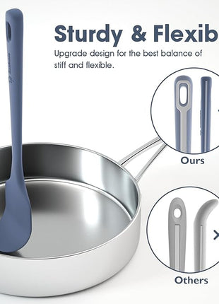 4 Pieces Silicone Spatula Set, Food Grade Rubber Spatula, Upgrade Strong Handle with Ergonomic Grip, Heat Resistant for Nonstick Cookware, Cooking