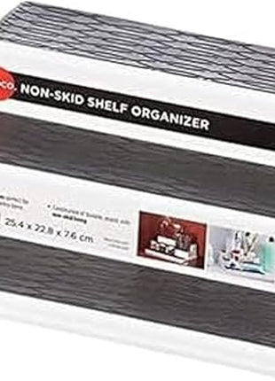 Copco 3-Tier Spice Rack Organizer for Cabinet or Pantry, 10-Inch Non-Skid Tiered Shelf, White/Gray Design Holds Spice Jars, Cans, and Bottles