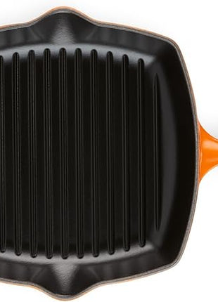 Le Creuset Enameled Cast Iron Signature Square Skillet Grill, 10.25", Flame