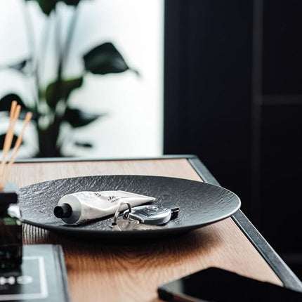 Villeroy & Boch Manufacture Rock Universal Coupe Serving/Under Plate, 9.75 in, Premium Porcelain, Black