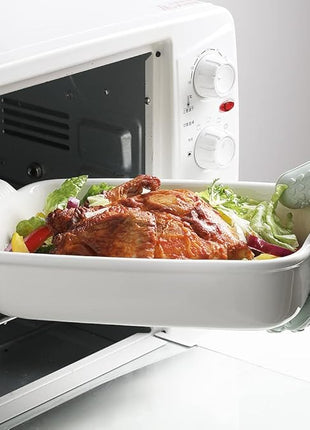 Sweejar Baking Pans Set, Ceramic 9x13 Baking Dish with Handle, Rectangular Casserole Dishes for Oven, Bakeware Sets of 3, Durable Lasagna Pan Deep for Kitchen, Banquet, Wedding Gift(White)