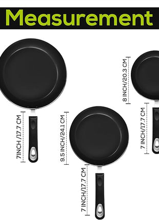 Utopia Kitchen Nonstick Cookware 3 Piece Omelette Pan Skillet Set, Nonstick Frying Pans with Induction Bottom, 8, 9.5 & 11 Inches Frying Pans with Bakelite Handles, PFOA Free, Grey