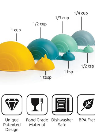 OTOTO Measuring Spoons Set - Teaspoons for Dry & Liquid Ingredients, BPA-free & Dishwasher Safe, Funny Gifts, Baking Accessories, Unique Kitchen Gadgets (Shelly)