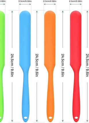5Pcs Silicone Jar Spatulas - Cake Cream Spatulas Set, 9.8 inch Non-Stick Heat Resistant Mixing Butter Spatulas Baking Scrapers for Jars Blenders Cooking Stirring (5 Color)