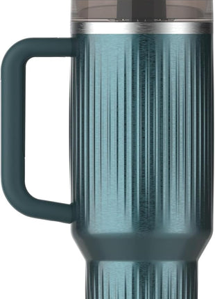 STANLEY Quencher H2.0 Tumbler with Handle and Straw 40 oz | Flowstate 3-Position Lid | Cup Holder Compatible for Travel | Insulated Stainless Steel Cup | BPA-Free | Fluted Marina Shine