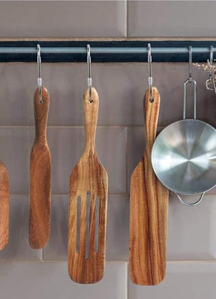 Spurtle Set, Natural Acacia Wooden Kitchen Utensils Set of 4, Wooden Spoons Utensils for Cooking, stirring, Mixing, Serving, spurtles kitchen tools as seen on tv for NonSick Cookware