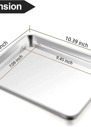 Baking Sheet Cookie Sheet Set of 2, Umite Chef Stainless Steel Baking Pans Tray Professional 10.39x8.07x1inch, Non Toxic & Healthy, Mirror Finish & Rust Free, Easy Clean & Dishwasher Safe