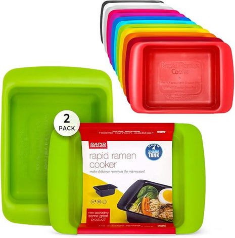 Rapid Ramen Cooker | Microwavable Cookware for Instant Ramen | BPA Free and Dishwasher Safe | Perfect for Dorm, Small Kitchen or Office | Green. 2 Pack