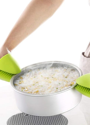 NEPAK 4 Pairs Silicone Cooking Pinch Grips Oven Mitts Potholder for Kitchen Cooking & Baking