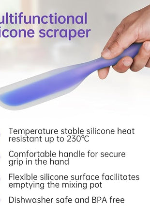 Nonstick Silicone Knife Shaped Flexible Kitchen Spatula Scraper Turner,Kitchen Cooking Utensils With Nylon Core (Purple(Set of 2))