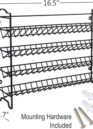 SWOMMOLY Spice Rack Organizer with 36 Empty Square Spice Jars, 396 Spice Labels with Chalk Marker and Funnel Complete Set, for Countertop, Cabinet or Wall Mount, Black