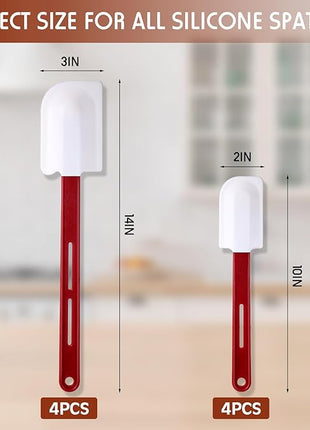 Norme 8 Pcs High Temp Silicone Spatulas Heat Resistant Rubber Spatula Commercial Silicone Scraper with Handle for Kitchen Cook Baking Mixing Utensil, Dishwasher Safe (10 Inch,14 Inch)