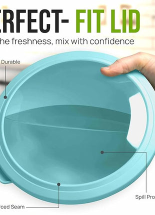 Zulay Kitchen 12 Piece Plastic Mixing Bowls with Leak-Proof Lids Set - Microwave and Freezer Safe Kitchen Mixing Bowls for Preparing, Serving and Storing - Large Nesting Bowls (Cotton Candy Ombre)