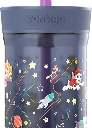 Contigo Kids Leighton Spill-Proof Paw Patrol Tumbler with Straw, 14oz, Space Zodiac, Purple