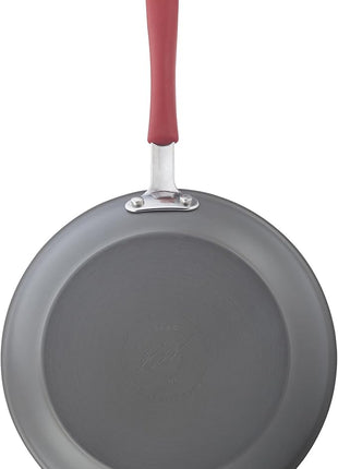 Rachael Ray - 87630 Rachael Ray Cucina Hard Anodized Nonstick Cookware Pots and Pans Set, 12 Piece, Gray with Red Handles