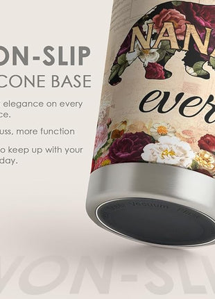 SANDJEST Best Nana Ever Tumbler Gift for Grandmas from Grandkids - 20oz Floral Insulated Stainless Steel Travel Mug Granny Christmas, Birthday, Mother's Day Gifts for Nana, Gigi from Grandchildren